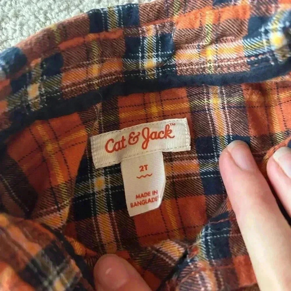 18-24 M Blue Jean Overalls W Flannel Shirt - Picture 2 of 7